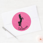 ユニコーンパーティープライドピンククラシックラウンドステッカー ラウンドシール (封筒)