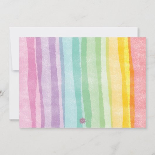 ユニコーンパーティーマジカルファースト誕生日写真 招待状 (裏面)