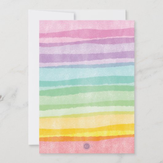 ユニコーンパーティーマジカルファースト誕生日 招待状 (裏面)