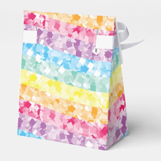 ユニコーンパーティーレインボーグリッター パーソナライズされた フェイバーボックス (裏面サイド)