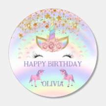 ユニコーンパーティーレインボー1歳の誕生日お洒落女子