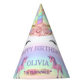 ユニコーンパーティーレインボー1歳の誕生日お洒落女子 パーティーハット