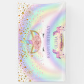ユニコーンパーティーレインボー1歳の誕生日お洒落女子 横断幕 (縦)
