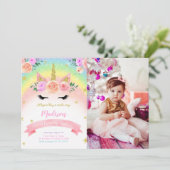 ユニコーンパーティー写真招待状 招待状 (スタンド正面)