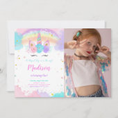 ユニコーンパーティー写真招待状 招待状 (正面)