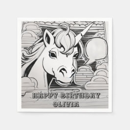 ユニコーンパーティー紙 スタンダードカクテルナプキン