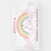 ユニコーンパーティー背景、ユニコーン誕生日 横断幕 (縦)