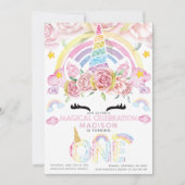 ユニコーンパーティー 魔法のファーストバースデー 招待状 (正面)