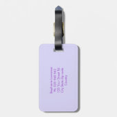 ユニコーンパープルグリッターパーソナライズされた名 ラゲッジタグ (裏面縦)