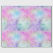 ユニコーンパープルピンクアクア赤面 ラッピングペーパー (フラット)