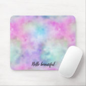 ユニコーンパープルピンクアクア マウスパッド (マウス)