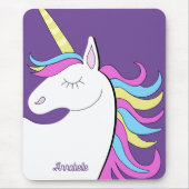 ユニコーンパープルピンクキッズアダルト マウスパッド (正面)