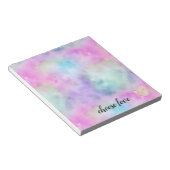 ユニコーンパープルピンク赤面ハート ノートパッド (アングル)