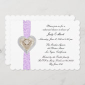 ユニコーンパープルレースリハーサルディナー招待状 招待状 (正面/裏面)