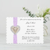 ユニコーンパープルレース婚約パーティ招待状 招待状 (スタンド正面)