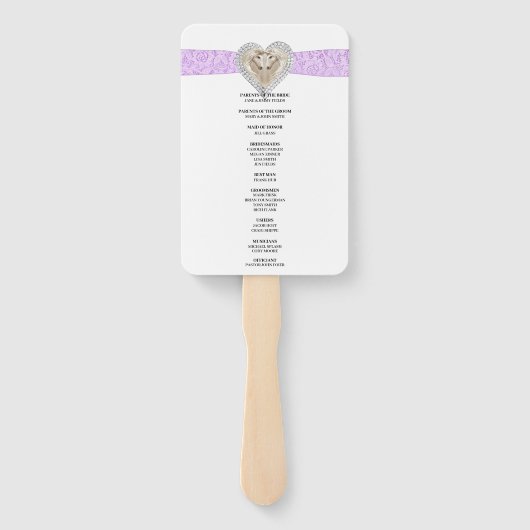 ユニコーンパープルレース結婚式 プログラムファン ハンドファン (裏面)