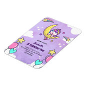 ユニコーンパープル2人2女の子誕生日フレキシブルマグネット マグネット (左側)