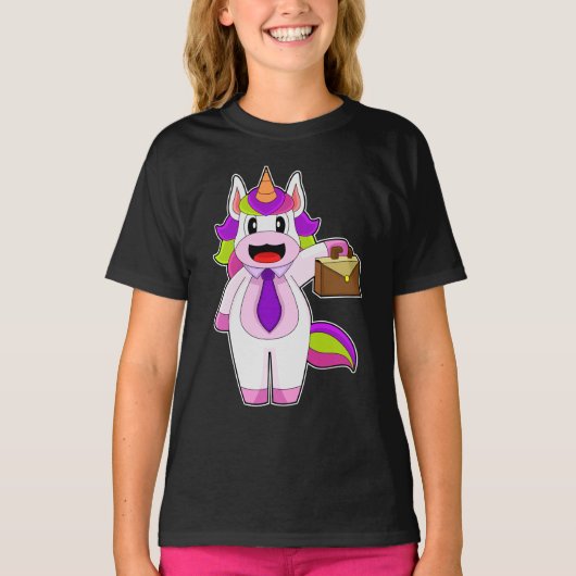 ユニコーンビジネスマンのブリーフケース Tシャツ (正面)