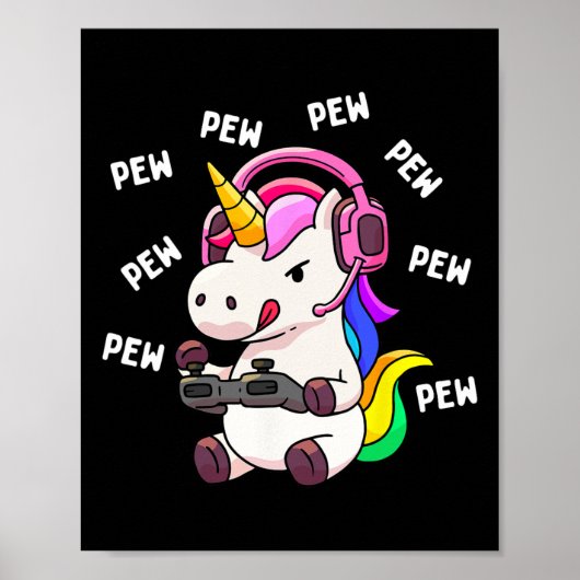 ユニコーンピューUnicorns恋人ビデオゲームゲーマーギ ポスター (正面)