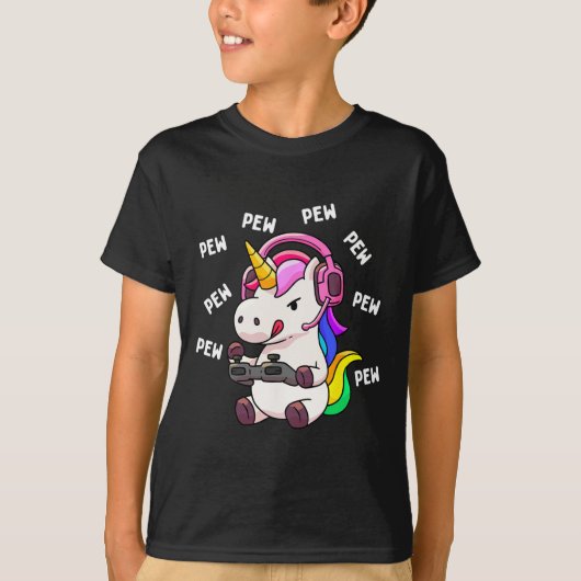 ユニコーンピューUnicorns恋人ビデオゲームゲーマーギ Tシャツ (正面)