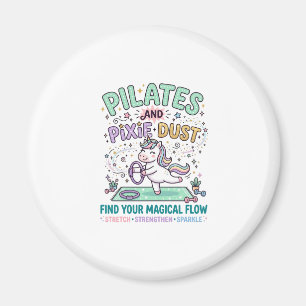 ユニコーンピラティスとピクシーダストのボールドタイポグラフィTシャツ マグネット