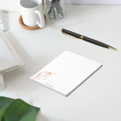 ユニコーンピンクのホワイトネーム女の子 ノートパッド