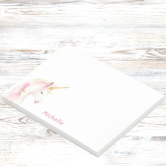 ユニコーンピンクのホワイトネーム女の子 ポストイット