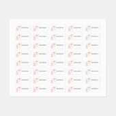 ユニコーンピンクのホワイトネーム女の子 ラベル (シート)