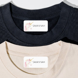 ユニコーンピンクのホワイトネーム女の子 ラベル