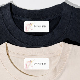 ユニコーンピンクのホワイトネーム女の子 ラベル