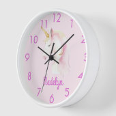 ユニコーンピンクの名前 壁時計 (傾斜)
