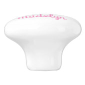 ユニコーンピンクの白い名前 セラミックノブ (側面)