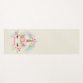 ユニコーンピンクの金ゴールドグリッタールックメイドガールズフローラ ヨガマット (正面(横))