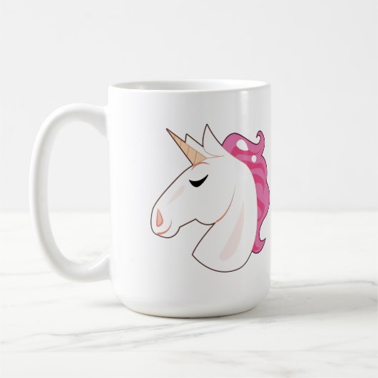 ユニコーンピンクの髪の白い子供 コーヒーマグカップ (左)