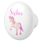 ユニコーンピンクガーリーかわいい セラミックノブ (右)