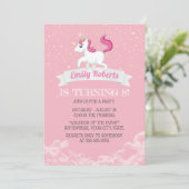 ユニコーンピンクガール誕生日パーティー 招待状 (スタンド正面)