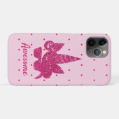 ユニコーンピンクグリッターかわいいガーリー子ども Case-Mate iPhoneケース (裏面(横))