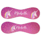 ユニコーンピンクグリッタースパルクルズガールズパーソナライズされた ソフトボール (パネル)
