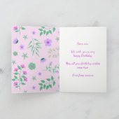 ユニコーンピンクグリッターパーソナライズされたハッピーバースデー カード (内部)