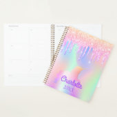 ユニコーンピンクグリッター紫の名前 プランナー手帳 (ディスプレー)