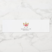 ユニコーンピンクゴールド誕生日パーティーウォーターボトルラベ ペットボトルラベル (シングルラベル)