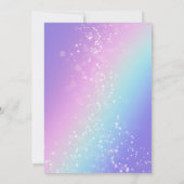 ユニコーンピンクバレリナウォーターカラーフローラ誕生日 招待状 (裏面)