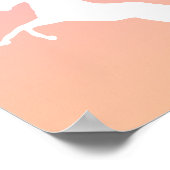 ユニコーンピンクパステルネームキッズベッドルームウォールアート ポスター (角)