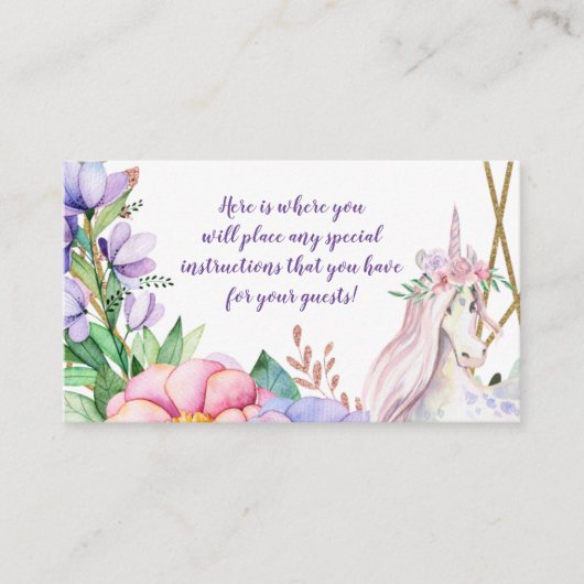 ユニコーンピンクパープルフローラ エンクロージャーカード (正面)