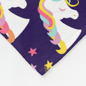 ユニコーンピンクパープルベビー名 フリースブランケット (角)