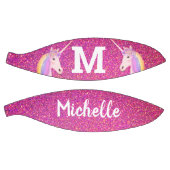 ユニコーンピンクフェイクグリッターパーソナライズされた女子 バスケットボール (パネル)