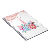 ユニコーンピンクフローラ新学期 ノートブック (右側)