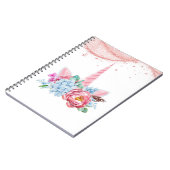 ユニコーンピンクフローラ新学期 ノートブック (左側)