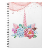 ユニコーンピンクフローラ新学期 ノートブック (正面)