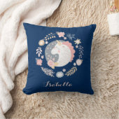 ユニコーンピンクブルーかわいいパーソナライズされた名前 クッション (ブランケット)